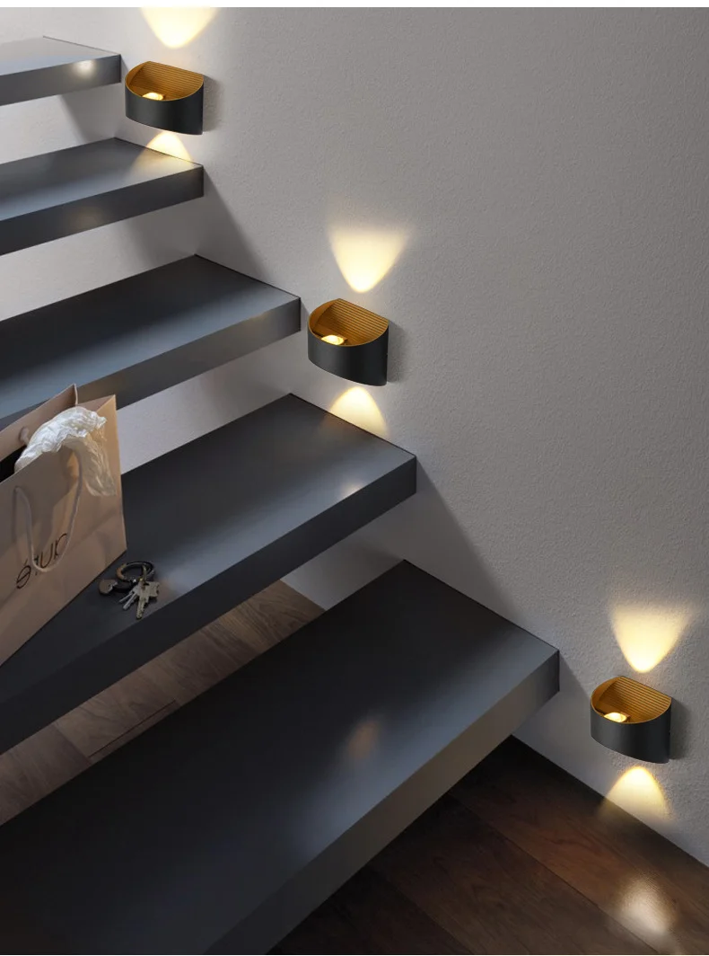 עיצוב יצירתי LED מנורת קיר 10W פנימי עמיד למים חיצוני מודרני נורדי מנורות קיר מנורת קיר פנימי אור עיצוב הבית - 5
