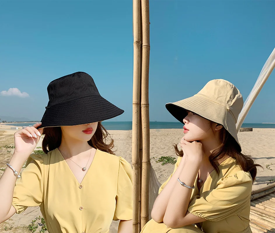 חדשה סתיו חורף חיצוני שמש כובעי ספורט חוף מתקפל פנמה כובעי נשים מוצק צבע קשתות מתכוונן כותנה - 5