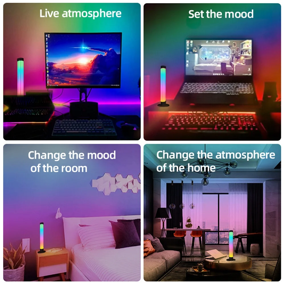 חכם בבר אור LED RGB אווירה שליטה מרחוק איסוף טלוויזיה הקיר משחק מחשב בחדר השינה מנורת לילה, Bluetooth גרסה - 5