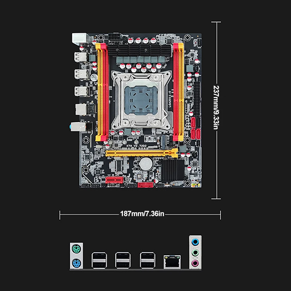 X79 האם המחשב NVME M. 2 SSD LGA 2011 שולחן העבודה לוח האם PCI-E 16X 4*SATA3.0 ממשק 12*ממשק USB תומך DDR3*4 - 5