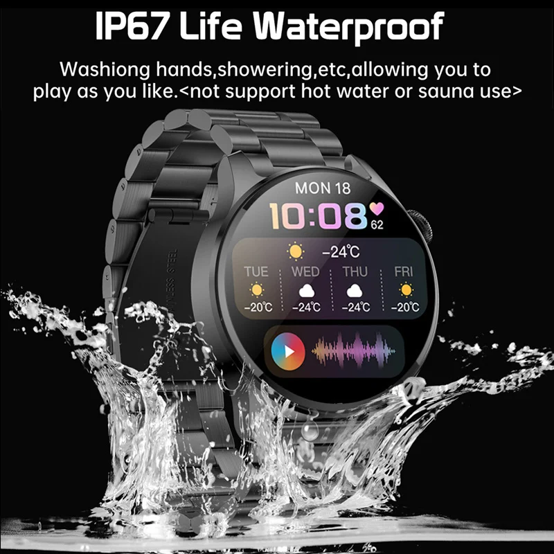 2023 החדש Bluetooth לקרוא שעון חכם גברים מגע מלא ספורט כושר שעונים עמיד למים קצב לב פלדה בנד שעון חכם אנדרואיד IOS - 5