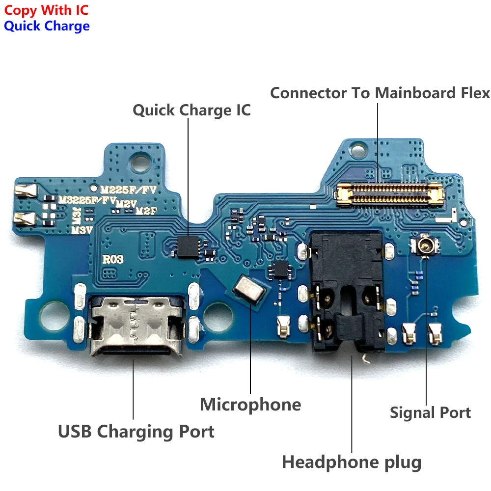 עבור Samsung M22 M31S M32 M51 M52 M10 M20 M30 M30s M21 M62 M53 5G מטען USB נמל עגינה מחבר טעינה לוח ראשי להגמיש כבלים - 5