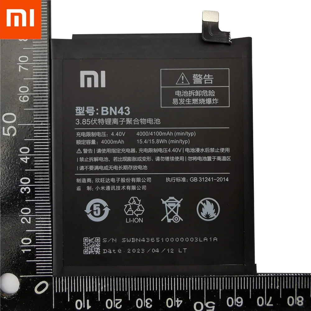 100% XiaoMi חדש מקורי אמיתי 4100mAh BN43 סוללה עבור Xiaomi Redmi 4X 3G+32G / על Redmi Note 4 הגלובלית Snapdragon 625 - 5