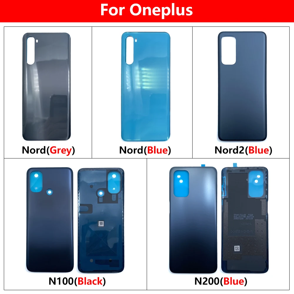 חדש הכיסוי האחורי על Oneplus 9 Pro 9R בחזרה דלת זכוכית 1+N100 N200 אחורי מכסה הסוללה דיור Case For Oneplus Nord 2 עם דבק - 5