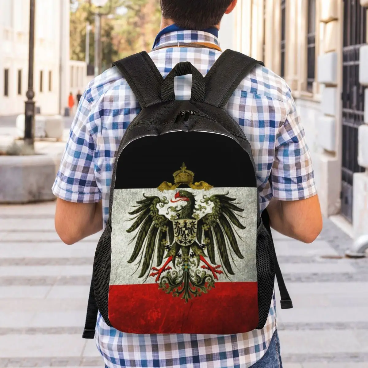 האימפריה הגרמנית דגל גרמניה נסיעות תיק גב גברים, נשים, בית ספר נייד בוא נזוז סטודנט Daypack שקיות - 5