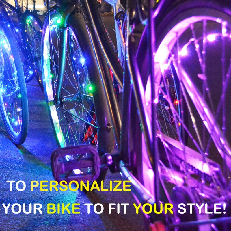 2M אופניים אורות חיצונית גלגל 20 LED מחרוזת אור רכיבה על אופניים דיבר ההגה המנורה מסיבת אורות חיצונית Luces Led Bicicleta Bisiklet - 5