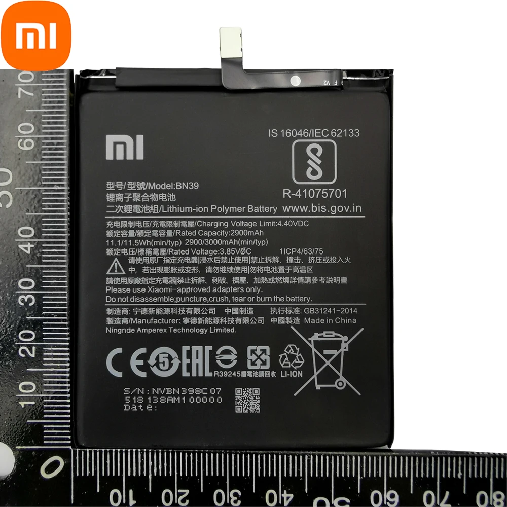 שיאו mi 100% Orginal BN39 3000mAh סוללה עבור Xiaomi Mi לשחק BN39 באיכות גבוהה הטלפון החלפת סוללות +כלים - 5