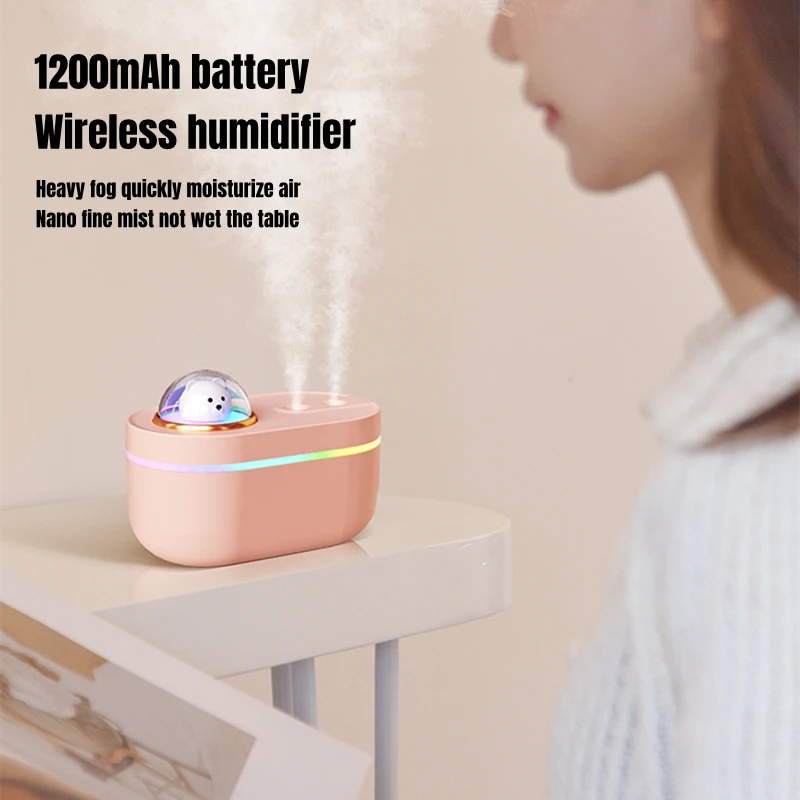 נייד אלחוטי אוויר מכשיר אדים USB חשמלי חיוני שמן מפזר עם אור LED צבעוני לחדר בבית ניחוח ניחוח מטהר - 5