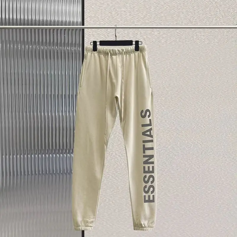 2023 החדש יסודות מכנסיים מכתב מודפס לוגו כותנה מכנסי מותג האופנה oversize חופשי יוניסקס באיכות גבוהה מזדמנים מכנסיים - 5