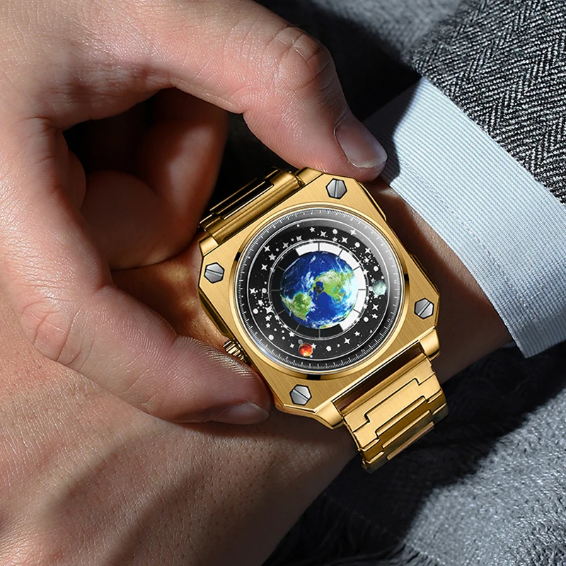 2023 העיצוב החדש זהב קוורץ שעונים Mens העליון מותג יוקרה מלא פלדה עסקים Mens שעונים עמיד למים שעוני יד רלו גבר - 5