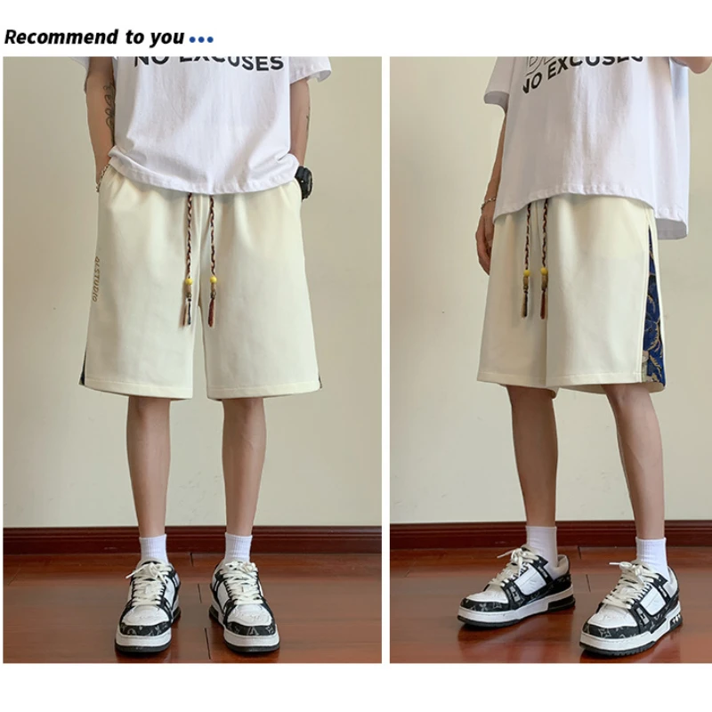 2023 מכנסיים חדשים בקיץ מכנסיים קצרים לגברים Y2k אופנתי מזדמנים מכנסיים בסגנון סיני Capris בתוספת גודל שחור ירוק מ-4XL בגדי גברים - 5