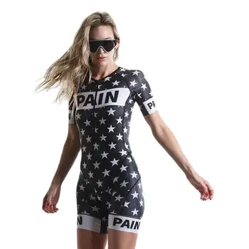 אוהבת את הכאב אישה רכיבה על אופניים טריאתלון Skinsuit קיץ, שרוול קצר בגדי ים מותאמים אישית אופניים החליפה בגדים סרבל יוקרתי Ciclismo 2021