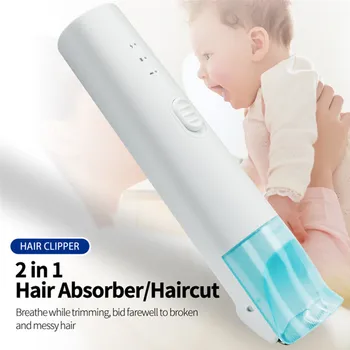 אוטומטי שיער יניקה בולם קליפר שיער גוזם לילדים עמיד למים נטענת USB התינוק סוללת ליתיום סיבוב קאטר