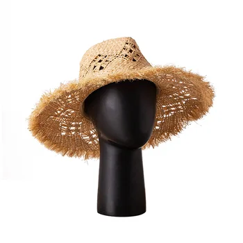 אופנה מזדמן בעבודת יד רפיה ג ' אז כובע חיצונית חוף שמשיה, קרם הגנה פנמה כובעים לנשים