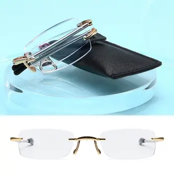 אופנה עם משקפיים תיק הגנה העין ניידת אור אולטרה מסגרת משקפיים אנטי-אור כחול מתקפל משקפי קריאה