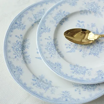 אירופה צלחת קרמיקה מצויר ביד פרח אדמונית ארוחת בוקר לחם פאן תה של אחר הצהריים שולחן העבודה קינוח ארגונית מטבח, כלי שולחן