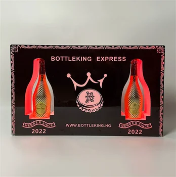 אישית הוביל Glorifier דוכן תצוגה VIP הכרטיס השחור יין בקבוק השמפניה המגיש עבור מועדון לילה בר מסיבת Led קופסא מתנה