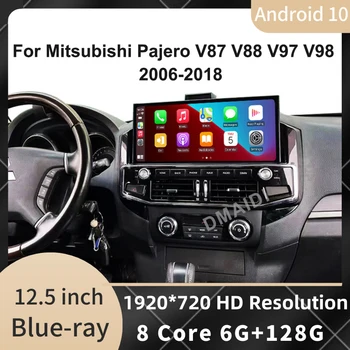 אנדרואיד 10 רדיו במכונית Carplay על Mitsubishi Pajero 2006-2018 V87 V88 V93 V97 V98 ניווט GPS נגן מולטימדיה עם מסך מגע