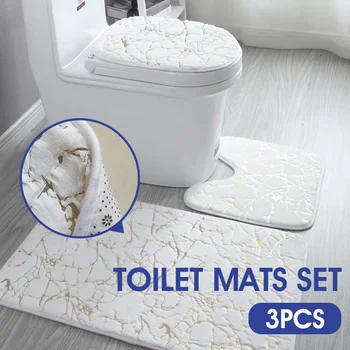 בבית סלון, חדר אמבטיה שירותים מחצלות להגדיר הדפסת זהב אנטי להחליק שטיחים בחדר השינה הדפסה השטיח מקלחת שטיח אמבטיה מחצלות אמבטיה