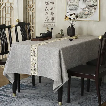 בד השולחן השולחן הסיני מזרן חדש תה סיני שולחן בד כיסוי שולחן עגול מפת שולחן מלבן רקומה