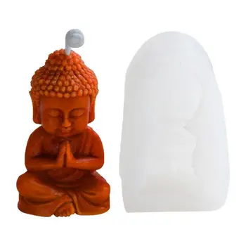 בודהה נר תבניות סיליקון סיני בודהה עובש בודהה בעבודת יד תבניות עבור קליי סיני אלמנטים DIY 3D נרות ריחניים עובש