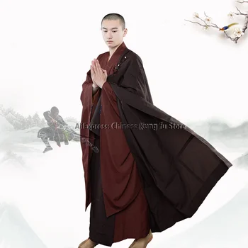 בודהיסטי נזיר שאולין השמלה קונג פו החלוק Kesa הגלימה וושו אומנויות לחימה החליפה מדיטציה מדים היחיד מחוץ החלוק