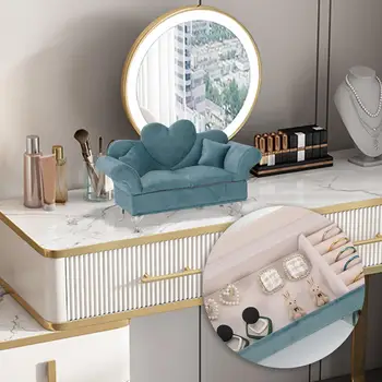 בית בובות מיניאטורי ספה קופסת תכשיטים עיצוב חדר השינה חמוד בובות הבית אחסון רהיטים מחזיק נייד עבור שרשרת תכשיטי גוף