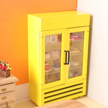 בית הבובות מיני רהיטים המקרר צבע כפול דלת מקרר מיני דגם מקפיא הבובות רהיטים זירת בית קישוט