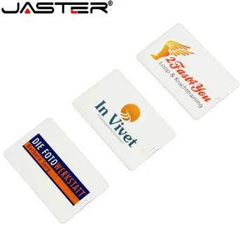 ג ' סטר הלקוח לוגו כרטיס לבן דגם כונן הבזק מסוג usb לוגו הדפסת כרטיס אשראי pendrive 4GB 8GB 16GB 32GB U דיסק מקל זיכרון