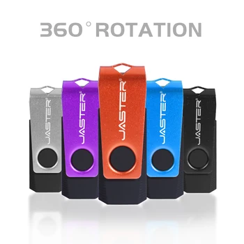 ג ' סטר כונן הבזק USB 2.0 צבע Rotatable מתכת 64GB 32GB חינם חריטת לוגו מקל זיכרון 8GB 4GB חינם מפתחות העסק מתנה
