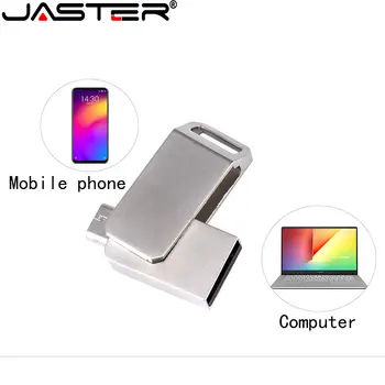 ג ' סטר מתכת מסוג-C כונני פלאש USB 2.0 64GB 2NI1 במהירות גבוהה כונן עט כסוף עמיד למים מקל USB לטלפון חכם מחשב