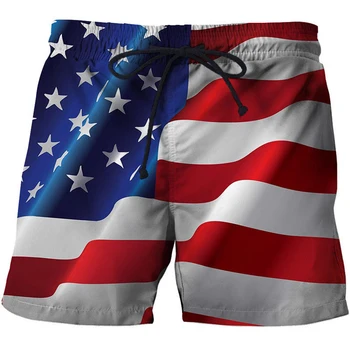 גברים בגדי ים קצרים הדגל האמריקאי 3d גלישה לוח קצרה ילדים קצרים חוף גברים המטען ארה 