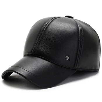 גברים חורף חם מובנה עור PU קלאסי ספורט כובע בייסבול עם קיפול אטמי אוזניים חם כובע Snapback הצייד לצוד את הכובע