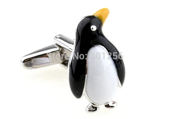גברים משלוח חינם חפתים צבע שחור חידוש פינגווין עיצוב חומר נחושת גברים חפתים whoelsale&הקמעונאי