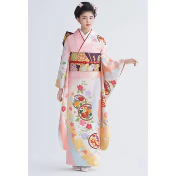 גיישה קימונו החלוק בציר היפני המסורתי, הקימונו יאקאטה עם אובי נשים פסטיבל הבמה שמלה אלגנטית Cosplay נשף תחפושות