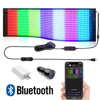 גמישה הוביל תצוגת סימן RGB Bluetooth יישום לתכנות הודעת Led רך חוצות מכונית, בר, טלוויזיה בכבלים, איסוף, 47CM/18.7 אינס
