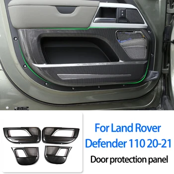 דלת המכונית אנטי-בעיטה הגנה פנל כיסוי מדבקה,ABS סיבי פחמן הסגנון לנד רובר דיפנדר 110 130 2020-21 אביזרי רכב