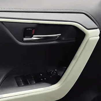 דלת המכונית להרים את משענת יד דקורטיביים הדלת קערה רצועת לחיתוך כיסוי הפנים אביזרים עבור טויוטה RAV4 2019 2020 2021 2022 רב 4 XA50