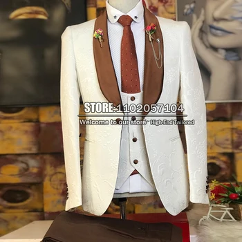 דרום אפריקה חתונה, חליפות לגברים טוקסידו לנשף עסקים בלייזרס להגדיר רשמית חגיגית לשיא דש הז ' קט+אפוד+מכנסיים 3 חלקים