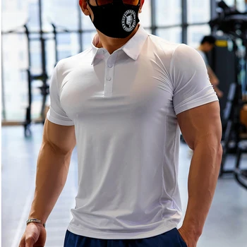 האופנה טי פולו Mens חולצה דש מזדמן עם שרוולים קצרים תפרים על זכר מוצק צבע צוות קט איש העליון יבש מהירה