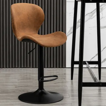 האירופי עור רף נמוך כסא מעלית מודרנית שחור יוקרה הכסא המסתובב מתכת עיצוב מינימליסטי Chaises Longues רהיטים הכיסא