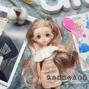 הבובה קופסא המתנה מטלטלין המפרקים 3D העיניים BJD ילדה להתחפש צעצוע DIY אופנה בגדים מודרניים להגדיר Bjd בובות לילדים מתנות