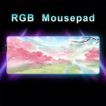 הדובדבן היפני משטח עכבר גדול השולחן אביזרים מקלדת Mousepad גיימר Pc הקבינט מחצלת מחצלות המשחקים Xxl אנימה שטיח Rgb מהירות