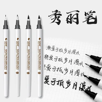 היילה 4Size STA עמיד למים Caligraphy עט מברשת רכה עטים על אותיות הכתיבה ציור רישום ציוד אמנות Japanes Stationer