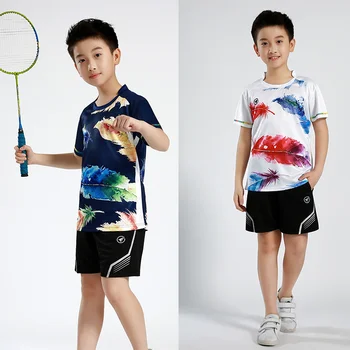 הילדים החדשים בדמינטון ללבוש ילדים בגדי ספורט של הילד טניס שולחן סטים , ילדה ספורט טניס בגדים, רץ ללבוש b125