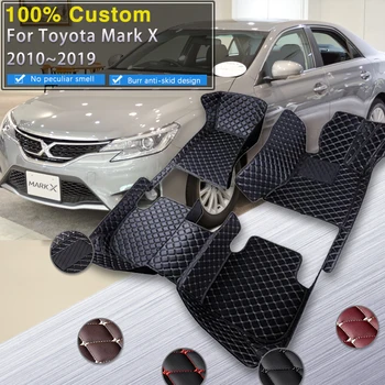 המכונית מחצלות עבור טויוטה מארק X X130 2010-~2019 עור יוקרתי, שטיח שטיחים שטיחים פנים חלקים אביזרי רכב 2011 2012 2013