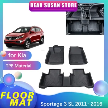 המכונית שטיח הרצפה עבור Kia Sportage 3 MK3 SL 2011~2016 2012 2013 לוח רגל חלקים TPE תוחם שטיח משטח מותאם אישית לכסות את השטיח אביזרים
