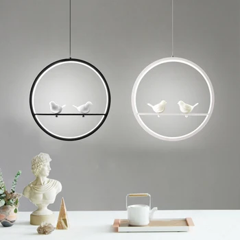 הנורדית המודרנית LED אורות תליון וינטג לופט ציפור נברשות השינה, המטבח, חדר האוכל עיצוב הבית תליית מנורה luminaire