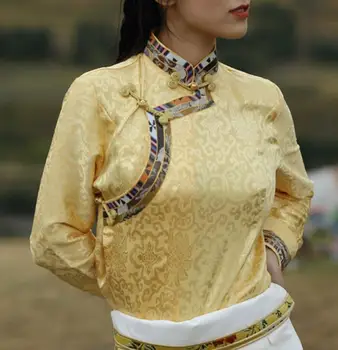 הסיני טיבטי החולצה נשים האביב החולצה וינטג לכל היותר תחתונים אקארד