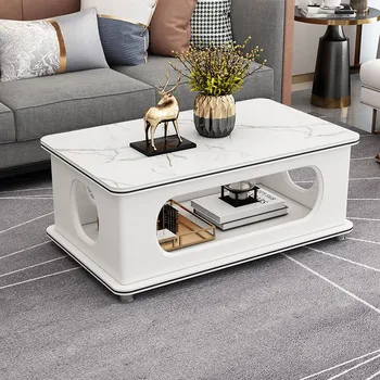 העזר מרכז שולחן הקפה בסלון נייד מינימליסטי נקי נורדי קפה שולחן השיש מודרני טלוויזיה Mueble רהיטים CJ0704